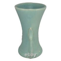 McCoy Pottery 1945 Matte Green Handled Vase Shape 5028