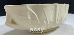 McCoy RARE Center Piece Planter Early Matte White Embossed Flowers Handles
