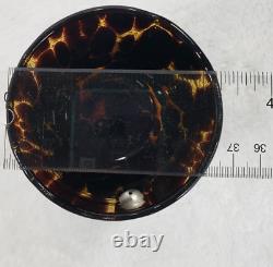 Neiman Marcus Tortoise Shell Gold Glitter Barware Ice Bucket Glasses Hand Blown