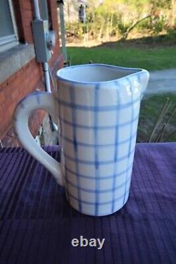 New Multipurpose Baby Blue Handmade Checked Pitcher Made In Spain