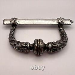 Nice Heavy Imperial Antique Art Deco Silver Plated Door Pull Handle Signed gift