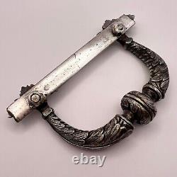 Nice Heavy Imperial Antique Art Deco Silver Plated Door Pull Handle Signed gift