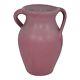 Niloak 1930s Vintage Art Deco Pottery Ozark Dawn Ii Pink Twist Handled Vase