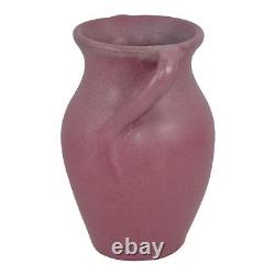 Niloak 1930s Vintage Art Deco Pottery Ozark Dawn II Pink Twist Handled Vase