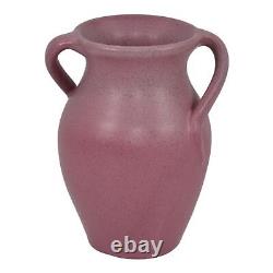 Niloak 1930s Vintage Art Deco Pottery Ozark Dawn II Pink Twist Handled Vase