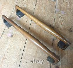 Old Large and Heavy Pair of Solid Brass Door Pull Handles