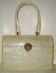Old Lucite Plastic Swirl Pearl Womans Purse With Unique Twisted Art Deco Handle