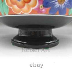 Old Noritake Art Deco Flower Pattern Large Bowl With Lion Handle U5241-10