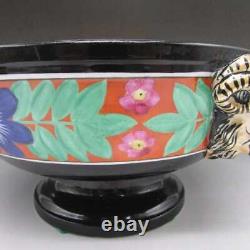 Old Noritake Art Deco Large Bowl With Lion Handle U5241-10