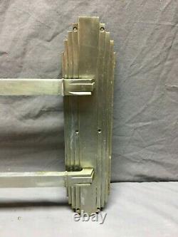 One Antique Art Deco Nickel Brass Door Push Pull Handle Vtg Grab Bar 302-19J