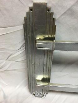 One Antique Art Deco Nickel Brass Door Push Pull Handle Vtg Grab Bar 64-18J
