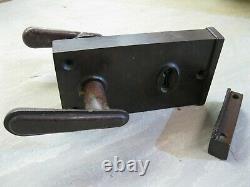 Original Reclaimed Art Deco Walnut Brown Bakelite Rim Lock and Door handles 0208