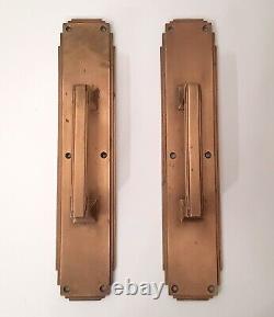 Pair Vintage Art Deco Brass Door Pulls Handles 14 Corbin 74591