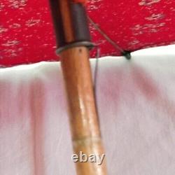Parasol Art Deco Red Colorful with Bakelite Cherry Handle & Wooden Shaft VTG 30s