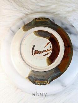 Philip Cornelius Signed Art Pottery Glazed Twisted Handle Oval Serving Dish