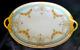 Pickard 14.5 Platter Jeweled Art Deco Heavy Gold Handles Hand Painted Flowers