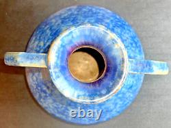 Pierrefonds French Art Deco Pottery Ceramic Vase Blue Crystaline Glaze