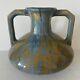 Pierrefonds French Art Pottery Drip Glaze Ceramic Vase Art Deco With Handles