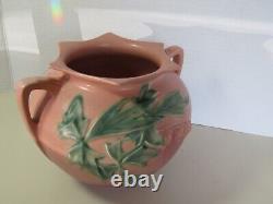 Pink Roseville 378-6 Bleeding Heart Vintage Art Deco Pottery 2 handle Vase USA