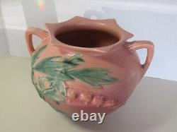 Pink Roseville 378-6 Bleeding Heart Vintage Art Deco Pottery 2 handle Vase USA