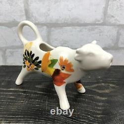 Pioneer Woman Rare Timeless Floral Cow Creamer HTF 7 Stoneware DWithMW Safe