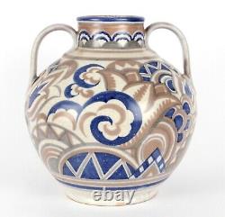 Poole Pottery Large Two Handled Art Deco AX Pattern Vase Shape 901 CSA