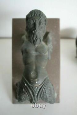 RARE ANTIQUE ARCHITECTURAL BRONZE Mythological Figurine Door Puller
