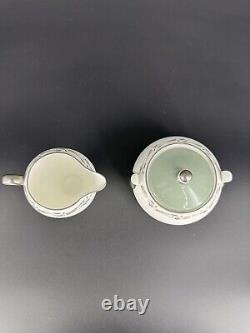 RARE Vintage 1940 HALFORD WEDGWOOD CREAMER AND SUGAR With Lid (3 PIECES) RETIRED