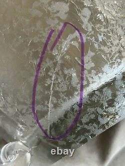 Rare 1930 DAUM D'Avesn France Crystal Clear Etch Glass Vase Loop Handles Deco