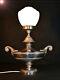 Rare 1940s Heavy Cast Silver Plated White Metal Two-handled Aladdin Table Lamp