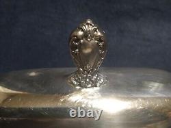 Rare Vintage Art Deco Butter Dish Holder Metal Glass