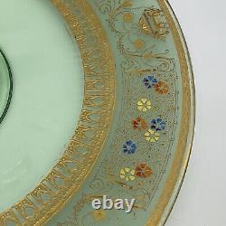 Rare Vintage Art Deco Serving Platter With Handle Fleur Di LIS Gold Trim