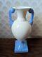 Rare Vintage Lenox Porcelain Art Deco Vase With Blue Figural Handles 1930s