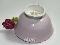 Rare Vintage Paragon Pink Rose Handle Bone China Footed Tea Cup Queen Mary