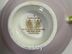 Rare Vintage Paragon Pink Rose Handle Bone China Footed Tea Cup Queen Mary