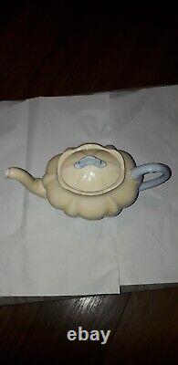 Rare Vintage shelley Dainty Yellow And Blue Teapot 1940s 13564/st