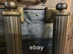 Reclaimed Pair of Solid Brass Vintage Door Pull Handles Deco 30 Heavy Salvage