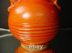Red Wing Art Pottery Art Deco Handled Lamp 994 Scarlet