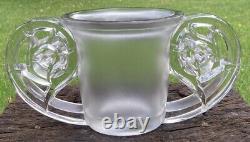 Rene Lalique Vase Pierrefonds Glass 1926 #990 Two Handle Antique France Art Deco