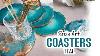 Resin Art How To Make Teal Agate Style Coasters Using A Silicone Mold