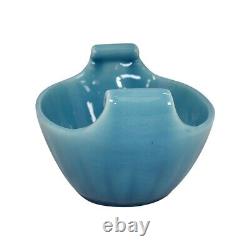 Rookwood 1928 Art Deco Pottery High Glaze Turquoise Blue Handled Bowl 2847