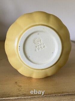 Rookwood Pottery Vase #6254 Yellow Matte 1934 Art Deco 4.75 Tall Double Handle