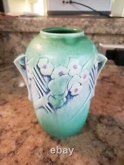 Roseville Art Pottery Clemana Art Deco Rare Vase 749-6 Green