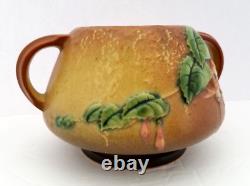 Roseville Art Pottery ca. 1938 Fuchsia Handled Rose Bowl 346-4