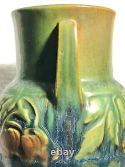 Roseville Pottery Baneda Green Handled Vase #589-6 Vintage Arts And Crafts 1933
