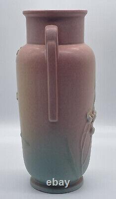 Roseville Pottery Ixia Handled Pink Art Deco Vase 1937