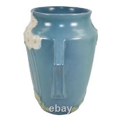 Roseville Primrose Blue 1936 Vintage Art Deco Pottery Ceramic Handled Vase 760-6