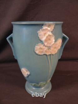 Roseville Primrose Blue 1936 Vintage Art Deco Pottery Ceramic Handled Vase 762-7