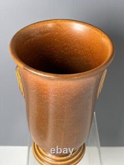 Roseville Rosecraft Burnt Orange 1920 Vintage Art Pottery Handled Vase 8 1/2