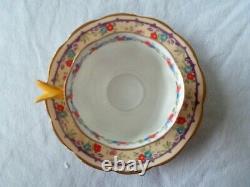 Royal Albert gaiety butterfly handle cup saucer vintage flower wing crown 1930s